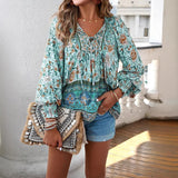 Sarah - Top floral bohemio fluido