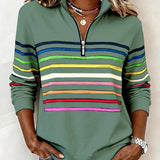 Viena – Sudadera con cremallera de rayas de colores