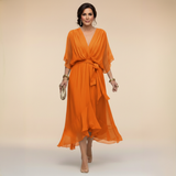 Monica - Vestido ligero estilo gasa con escote en V para Mujer