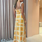 Vestido Antonieta™ Largo de Tonos Naranjas