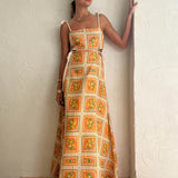 Vestido Antonieta™ Largo de Tonos Naranjas