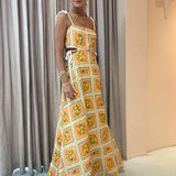 Vestido Antonieta™ Largo de Tonos Naranjas