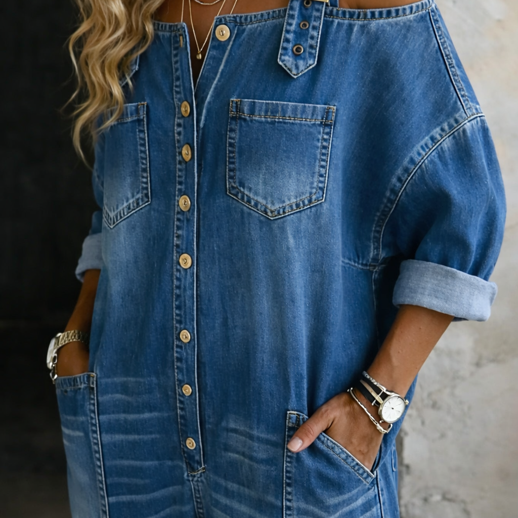 Sophia | Mono de Denim con Espaldas Descubiertas para Mujer