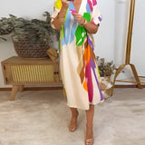 Roos™ | Vestido informal con estampado de hojas de colores
