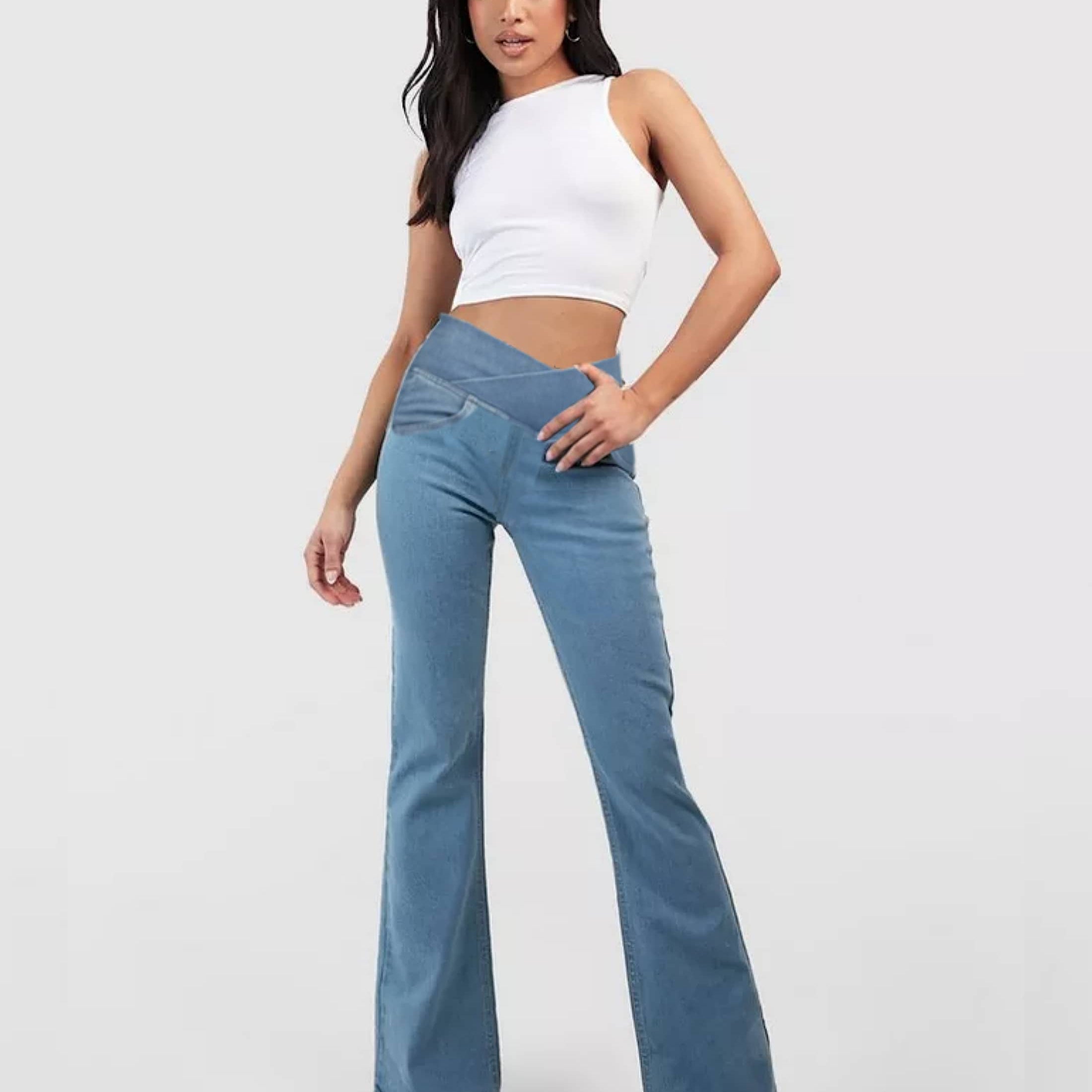 Majestic™ Pantalones de mezclilla con cintura cruzada