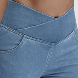 Majestic™ Pantalones de mezclilla con cintura cruzada