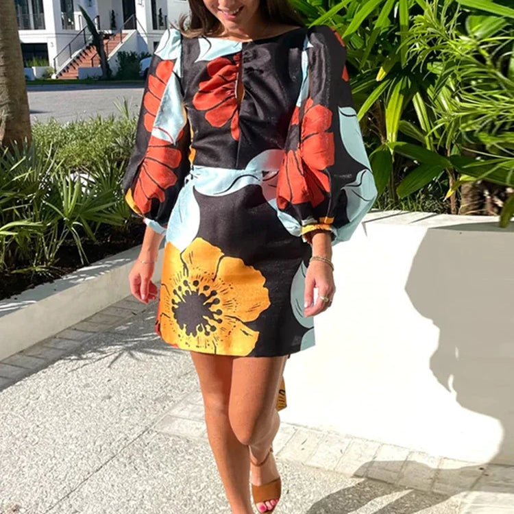 Citra ™ vestido con mangas abullonadas