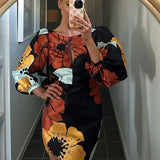 Citra ™ vestido con mangas abullonadas