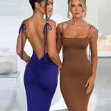 Romee ™ vestido delgado sin espalda