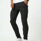 Duvan - Pantalón Cargo Marino Elástico para Hombre