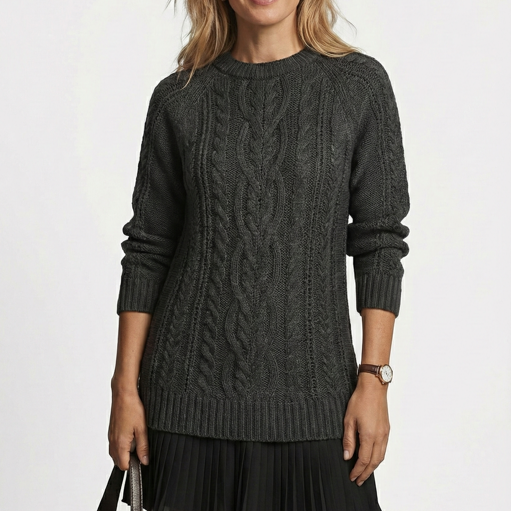 Daina | Vestido de punto con detalles trenzados