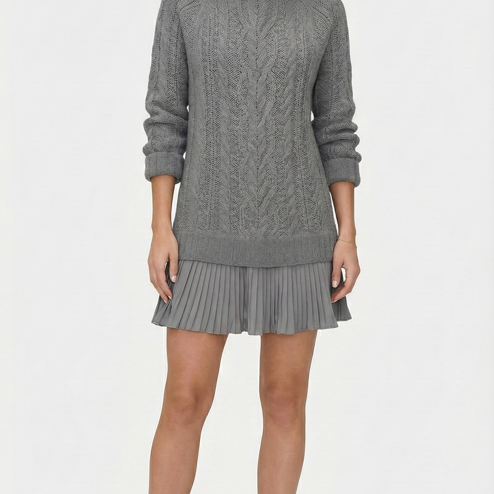 Daina | Vestido de punto con detalles trenzados