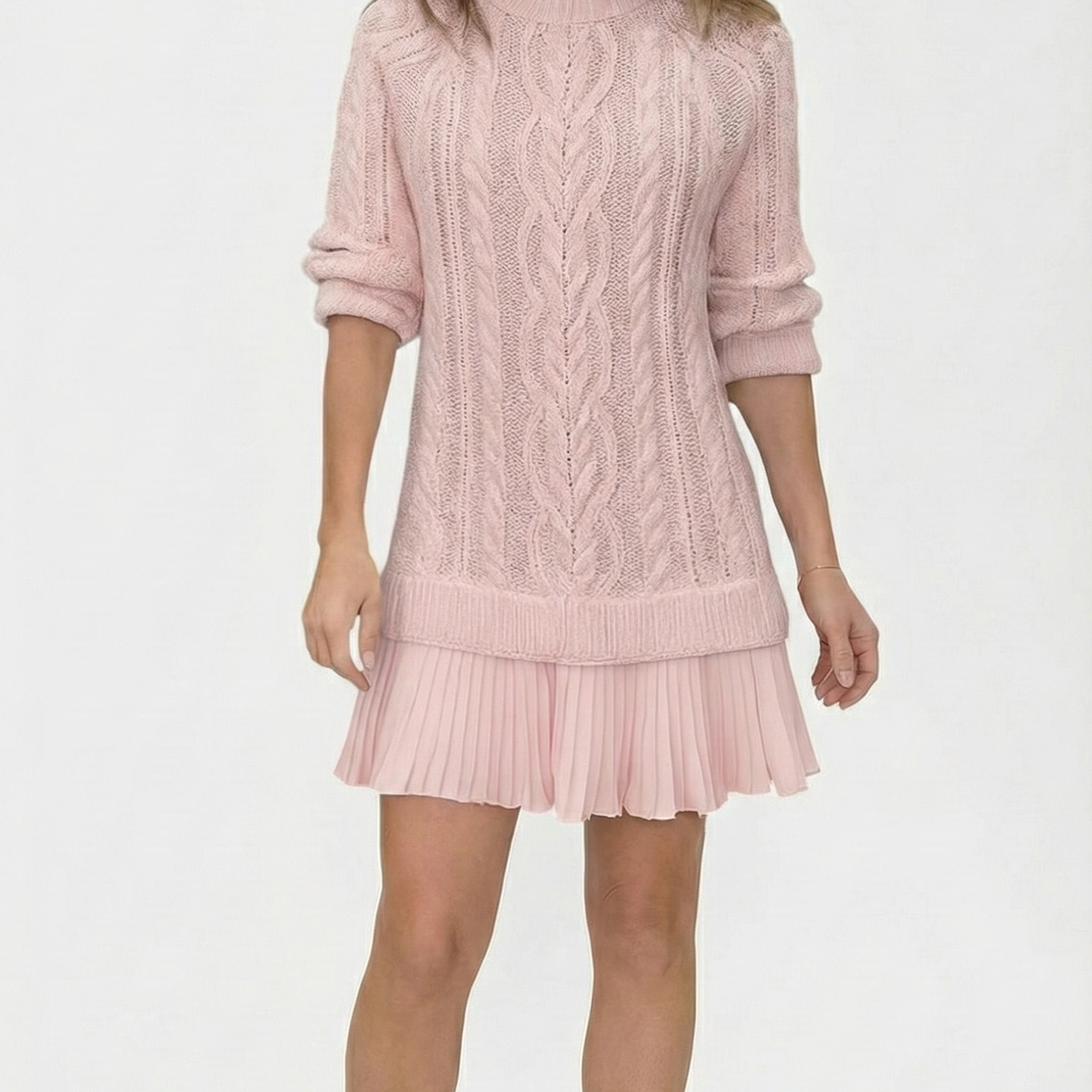 Daina | Vestido de punto con detalles trenzados