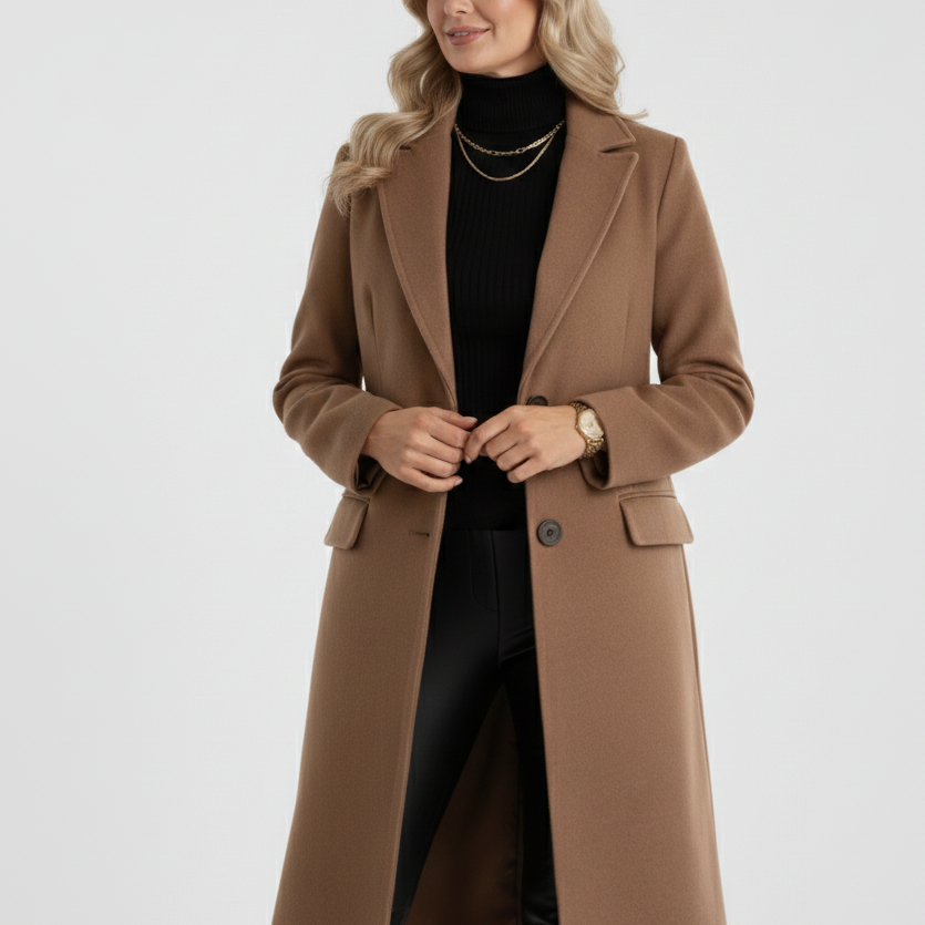 Moa™ | Elegante abrigo largo de carácter clásico