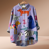 Astrid | Blusa exclusiva de mujer con estampado de perro