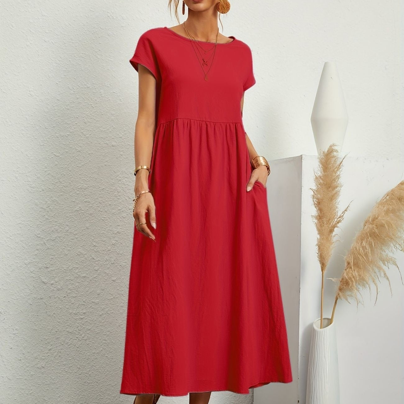 Greta™ | Elegante vestido de cuello redondo de Mujer