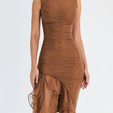 Pia ™ vestido asimétrico con volantes