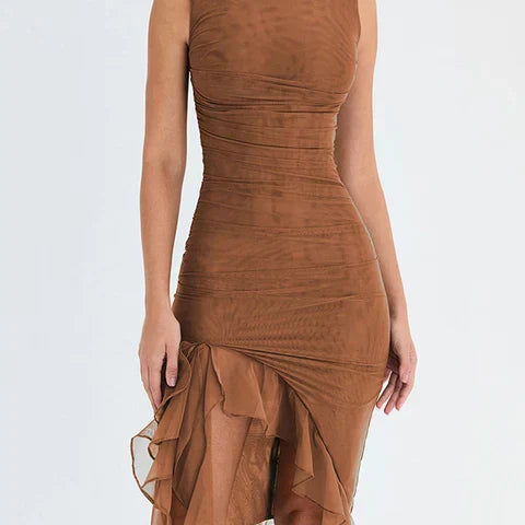 Pia ™ vestido asimétrico con volantes