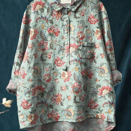 Laura™ | Blusa clásica con estampado flora