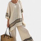 Mirthe | Conjunto aireado de dos piezas con rayas y corte oversize
