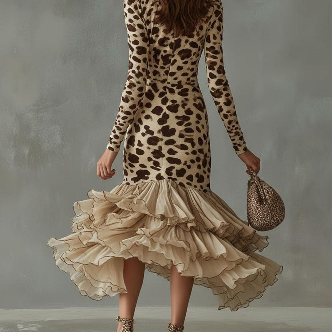 Carmen · Vestido de Mujer con estampado animal y volantes