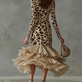 Carmen · Vestido de Mujer con estampado animal y volantes