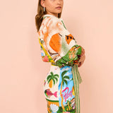 Vestido Lorens™ Corto de Estampado Tropical
