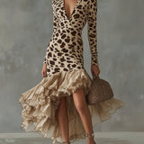Carmen · Vestido de Mujer con estampado animal y volantes