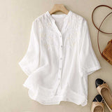 Laurienne™ | Blusa bordada con botones