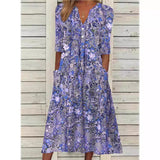 Andrea | Vestido camisero con estampado floral elegante