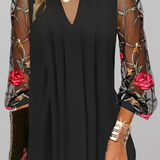 Renée | Elegante vestido largo de mujer con mangas bordadas