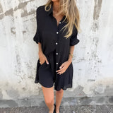 Nora™ | Conjunto casual de blusa y pantalones cortos lisos