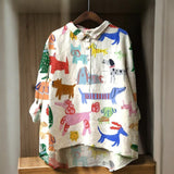 Astrid | Blusa exclusiva de mujer con estampado de perro