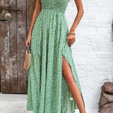 Scarlett™ Vestido plisado de tirantes y estampado primavera/verano