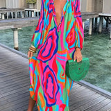 Élise | Elegante vestido largo bohemio con cuello en V