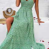 Scarlett™ Vestido plisado de tirantes y estampado primavera/verano