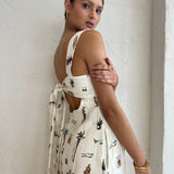 Vestido Marta™ Blanco con Estampado de Verano