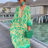 Élise | Elegante vestido largo bohemio con cuello en V