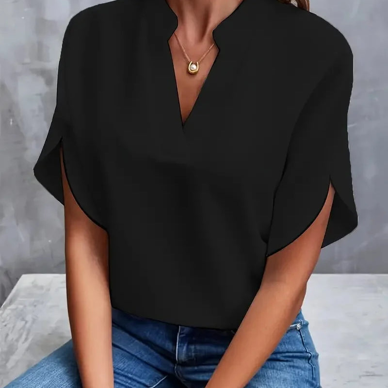 Deborah - Camisa de cuello en V suave y refinada