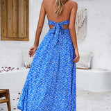 Scarlett™ Vestido plisado de tirantes y estampado primavera/verano