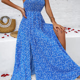 Scarlett™ Vestido plisado de tirantes y estampado primavera/verano
