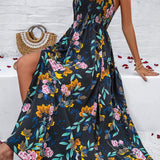 Scarlett™ Vestido plisado de tirantes y estampado primavera/verano