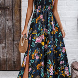 Scarlett™ Vestido plisado de tirantes y estampado primavera/verano
