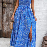 Scarlett™ Vestido plisado de tirantes y estampado primavera/verano