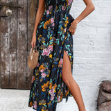 Scarlett™ Vestido plisado de tirantes y estampado primavera/verano