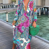Élise | Elegante vestido largo bohemio con cuello en V