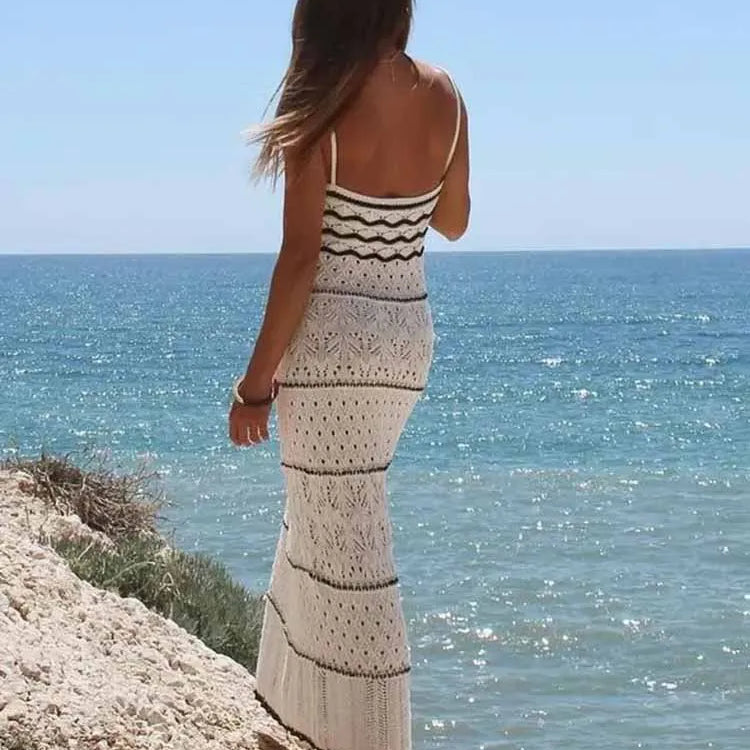Vestido Paloma™ Blanco y Elegante de Punto