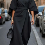 Sofia - Vestido elegante con mangas farol y cinturón para Mujer