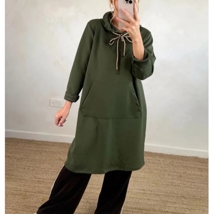 Glorita – Vestido juvenil con capucha y corte en A