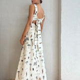 Vestido Marta™ Blanco con Estampado de Verano
